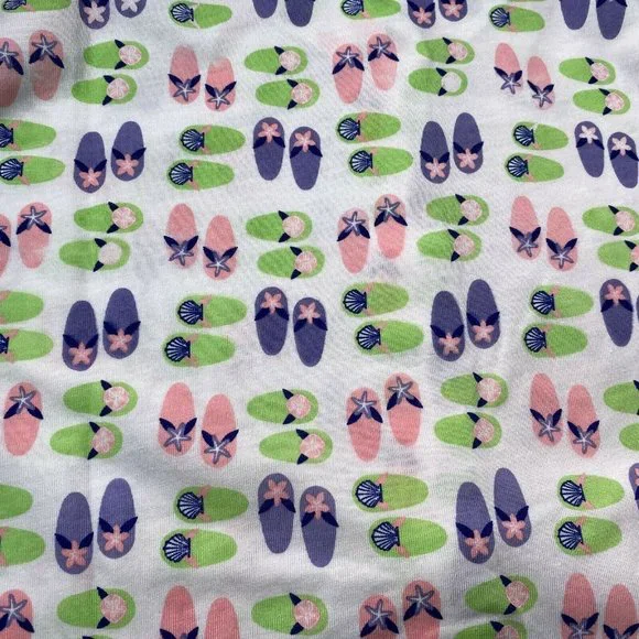 New Leon Levine Polo Shirt Womens Large Flip Flop Print Short Sleeve Blo… - Picture 8 of 8